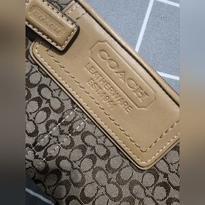 Coach Brown and Tan Leatherware Bag